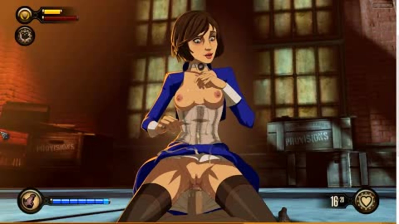 Bioshock elizabeth sits on a cartoon cock and then gets facial blasted with cum