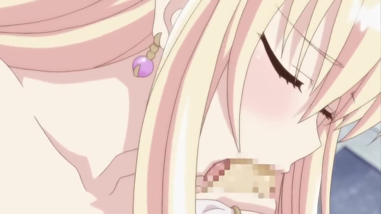 Blonde anime princess sucks a dick while wearing her crown