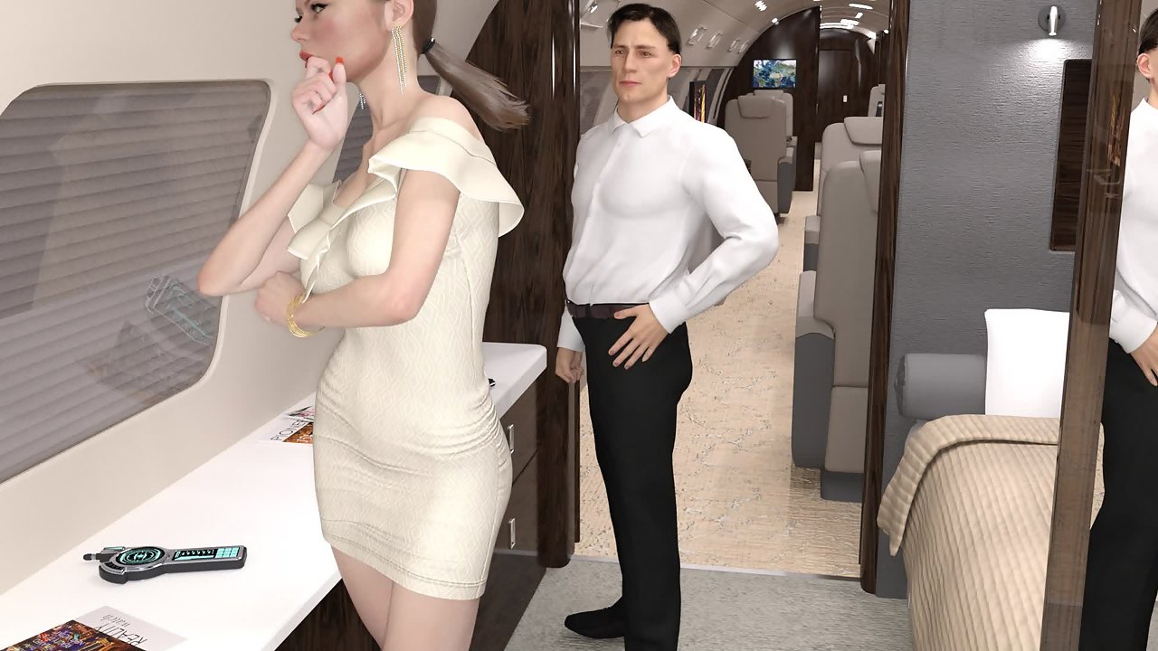 Gorgeous 3d animated android supermodel gets fucked on a private plane