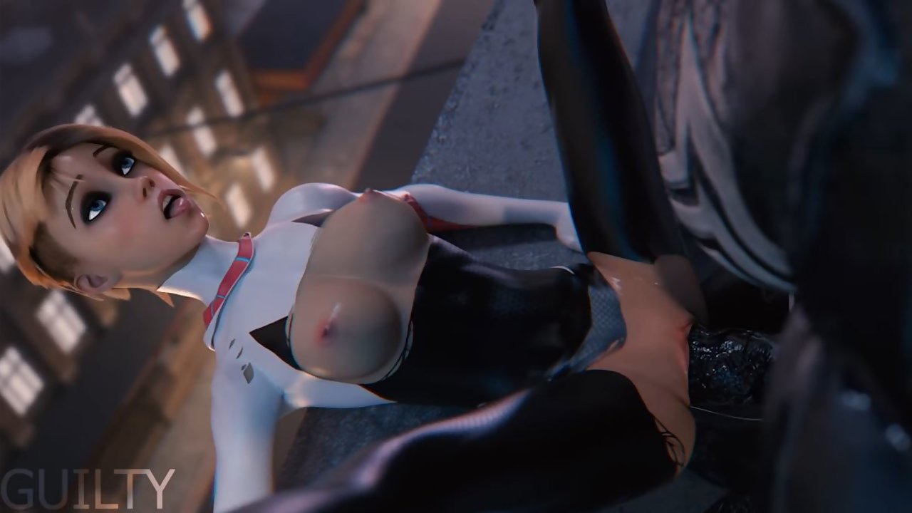 Hentai Spider Gwen gets her tight pussy destroyed by Venoms big cock.