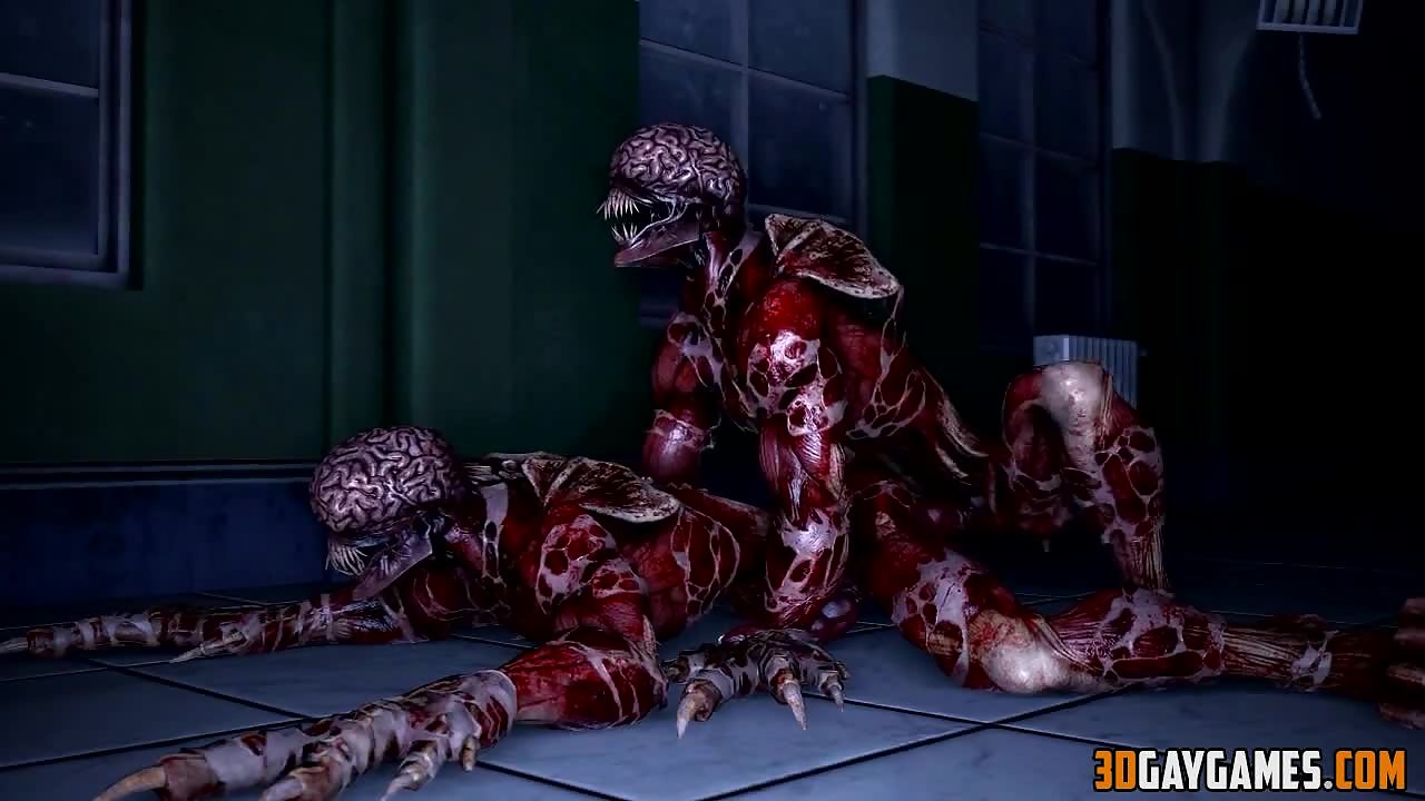 Scary 3D gay aliens fucking hard and ass licking