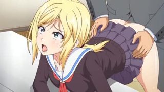 Lecherous Salaryman 2 – Naughty hentai schoolgirl gives uncle handjob on elevator