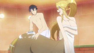 Monster Musume 4 – Ecchi – Slime girl gives master a slippery boob washing