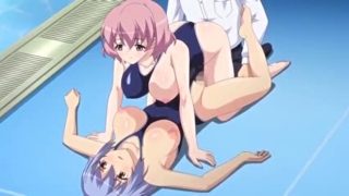 Time Stop at the School 4 – Hentai pervert fucks two swimsuit schoolgirls with time stop device